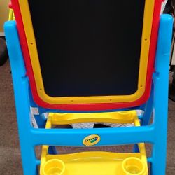 Crayola Qwikflip 2-Sided Easel Kids Magnetic Dry-Erase Board & Chalkboard - Used