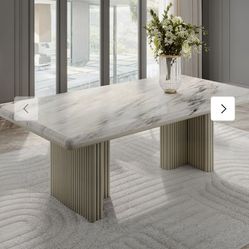 Acme marble top dining table fit for 6