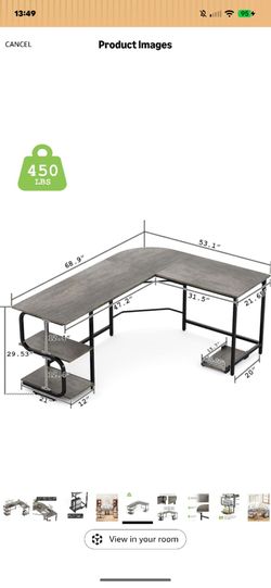 L shaped Corner desk
