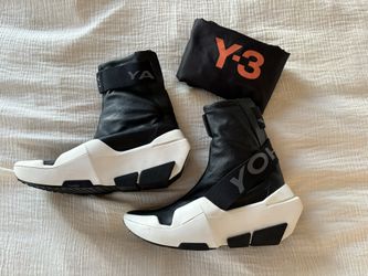 NWT Y-3 Adidas + Yohji Yamamoto Mira Black & White Leather Boot Sneaker