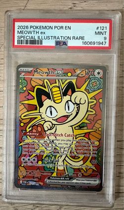 Meowth ex Special Illustration Rare PSA 9