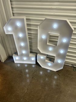 Lighted numbers 1 and 9