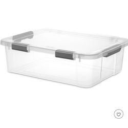 Sterilite 40 Qt. Hinged Lid Clear Storage  6 pc