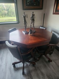 Poker table and 6 chairs