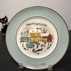 Enoch Wedgwood England For Avon Vintage 1980 Christmas Plate Country Christmas