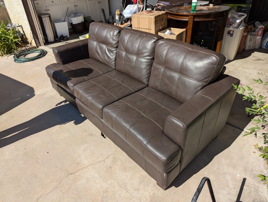 Black Synthetic Leather Sofa/Couch
