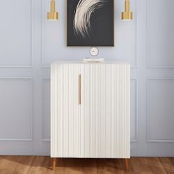 Brand New Sealed Modern White Sideboard Cabinet with Gold Handles