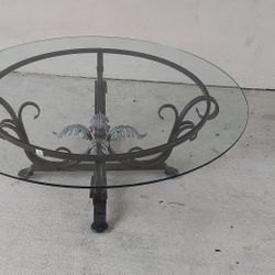 Coffee Table, 18" High x 40" Wide with Glass Top 48" Wide-PLEASE READ DESCRIPTION 