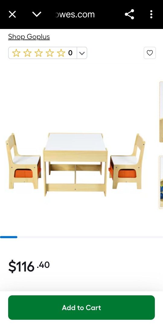 Gymax Kid's Woodenn Table & 2 Chairs