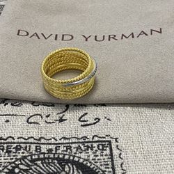 David Yurman Crossover Ring with Diamonds 