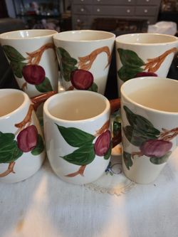 Vtg Mid Century Franciscan Appletumblers And Grand Mugs.