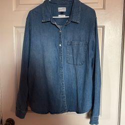 Denim Button Down Short