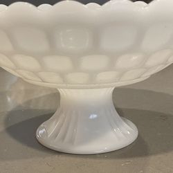 Milk Glass Serving Bowl 