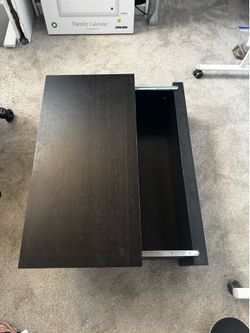 Black Coffee Table with Hidden Sliding Storage