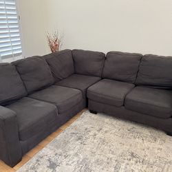 “L” Couch Grey; 7 Feet And 3 Feet Wide 