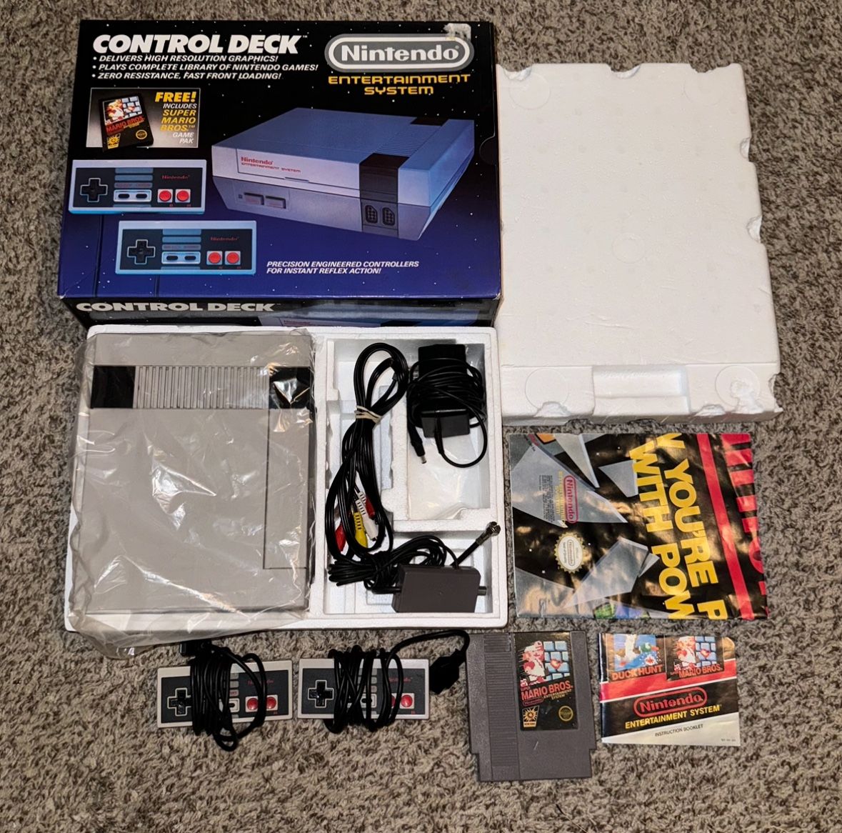 NINTENDO ENTERTAINMENT SYSTEM NES CONTROL DECK CONSOLE WITH VIDEO