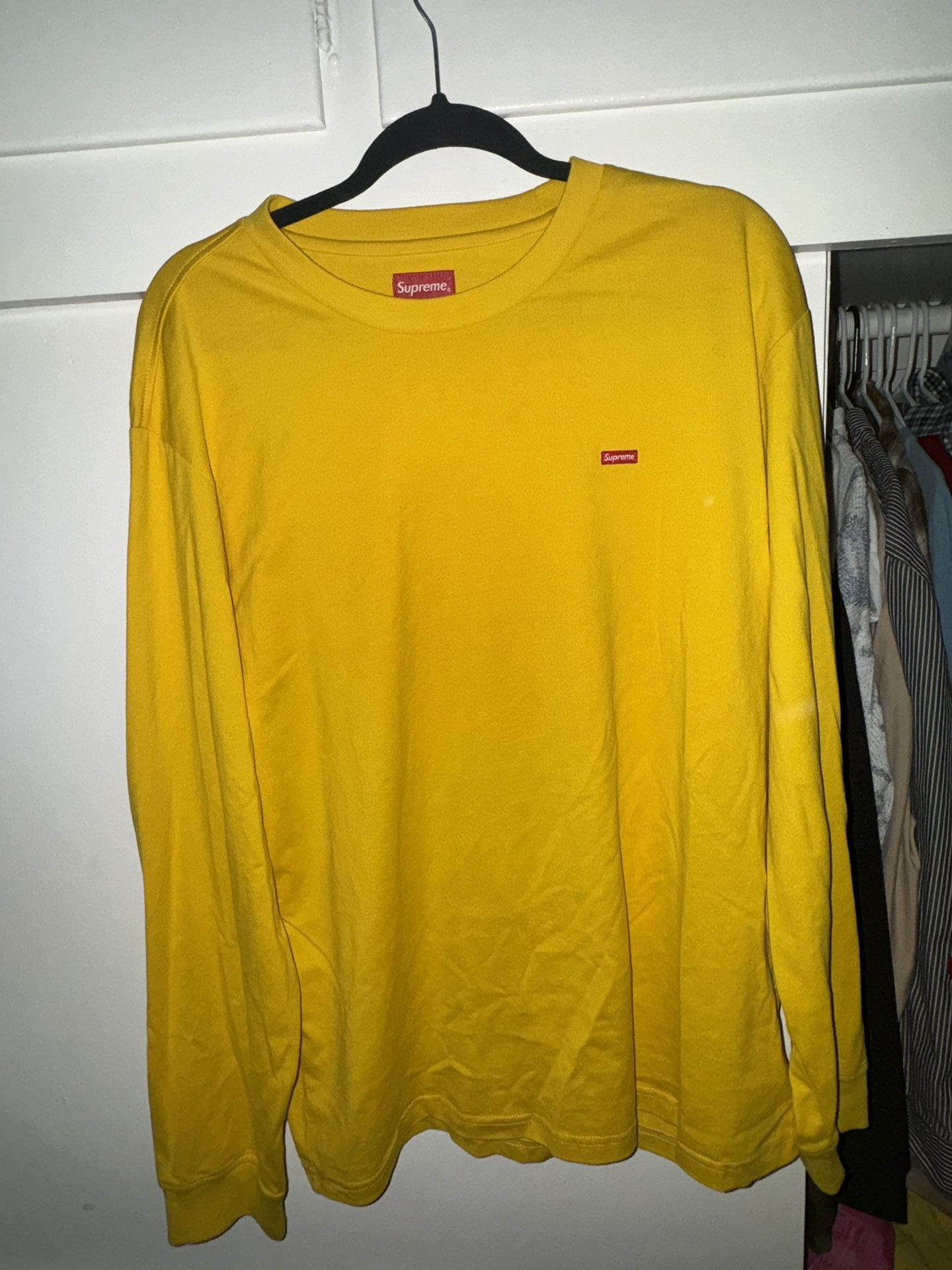 Yellow SUPREME Long sleeve Small Box Logo