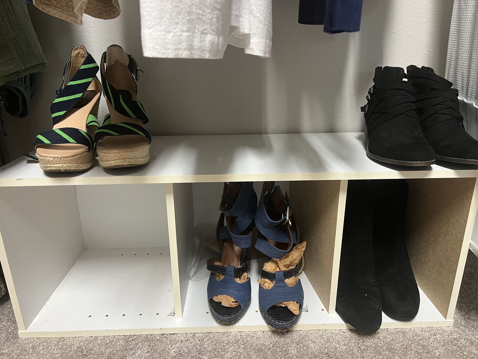 Shoes Rack Storage Cube White Wood