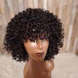 Human Hair Blend Wig 