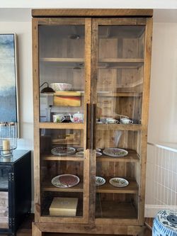 Horchow Reclaimed Wood Hutch Display Cabinets