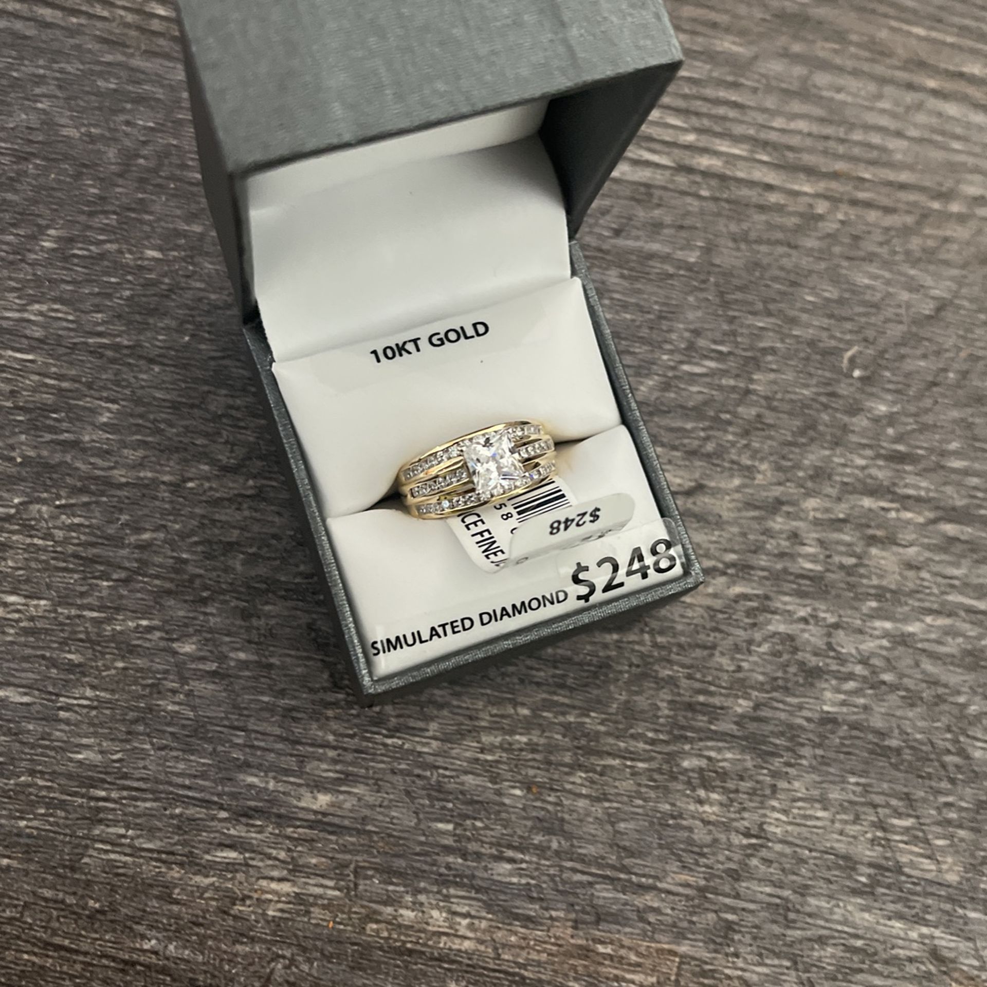 Brilliance Fine Jewelry 10kt Gold With Simulated Diamond Ring