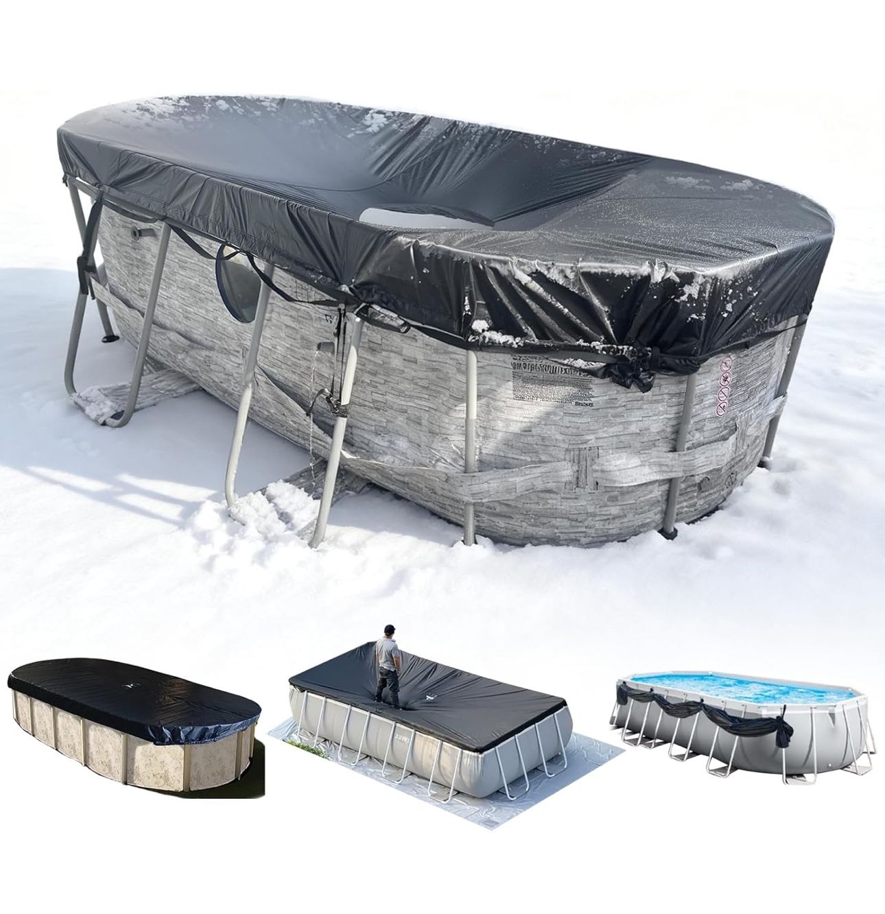 16x25Ft Rectangular Or Oval Pool Cover