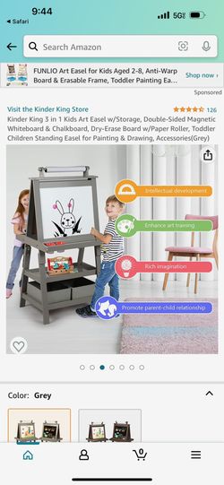 Kinder King 3 in 1 Kids Art Easel w/Storage, Double-Sided Magnetic  Whiteboard & Chalkboard, Dry-Erase Board w/Paper Roller, Toddler Children  Standing