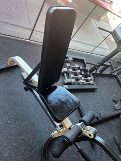 Adjustable bench with leg curl and ext