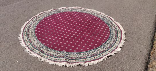 92" Diameter Red Area Rug