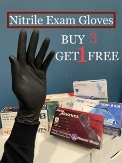 Black Nitrile Exam Gloves. 5 Mil, Powder Free, Latex Free