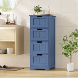 Bathroom Storage Cabinet, Free Standing Narrow Cabinet with 4 Drawers Entryway S