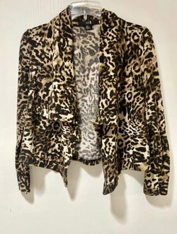 Womens Cheetah Print Cardigan / Suit Size Small 