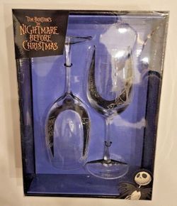 Nightmare Before Christmas 10th Anniversary Wine Glasses