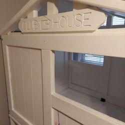 Wood Twin Clubhouse Treehouse Bed White