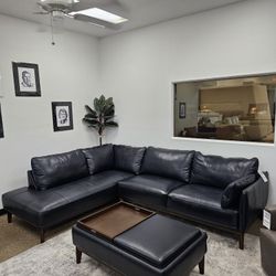 2-pc Leather Sectional  - Jollene 