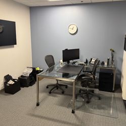 Room And Board Portica L-shaped Desk 72x36 w/ 36x18 Return