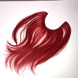 12” Red Synthetic Halo Hair Extensions /Wig