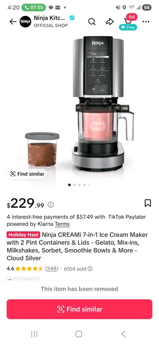 BNIB Ninja Creami 7 In 1