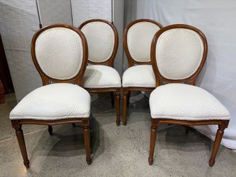 Soft White And Old World Walnut Side Chairs (Set of 4)