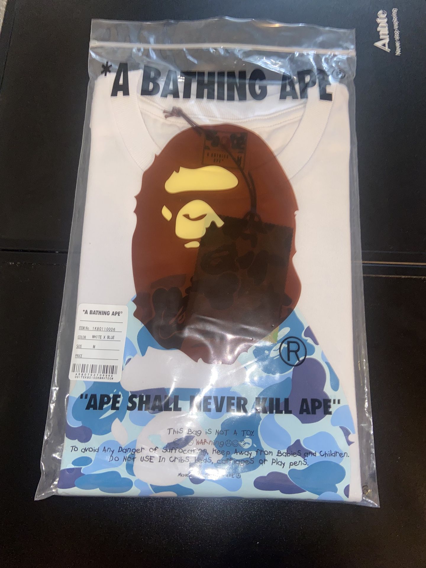 BAPE Color CAMOFLAUGE By Bathing Ape Tee (Size medium )(White/Blue)(Brand New)