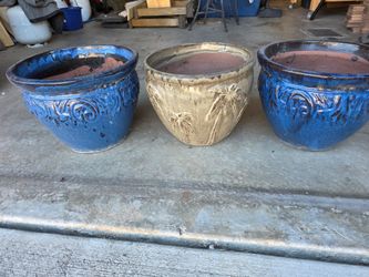 Large glazed planters