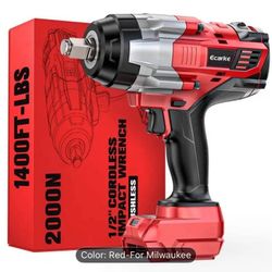 2000 NM High Torque Cordless Impact Wrench 1/2 inch for Milwaukee 18V Battery.