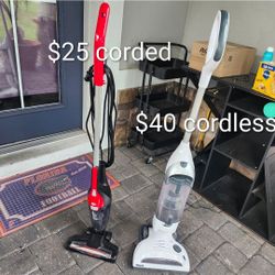 $25 corded or $40 cordless electric vacuum broomstick