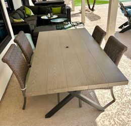 Modern Outdoor Patio Dining Set – Table + 4 Chairs