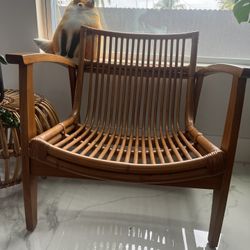 Noelie rattan lounge chair with cushion new arrivals