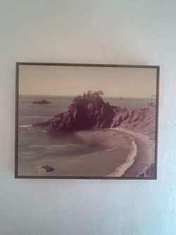 Simple. Beautiful. Simply Beautiful Framed Vintage Photo of the Secret Beach in Oregon: (some flaws)