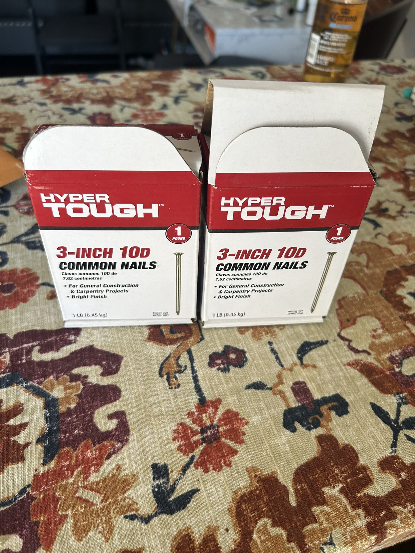 Hyper Tough 10D 3-Inch Common Nails, Bright Finish, 1 lb Box