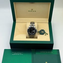2008 Rolex Submariner Date 40mm 16610 Engraved Bezel Black dial oyster bracelet ceramic bezel no holes box appraisal papers