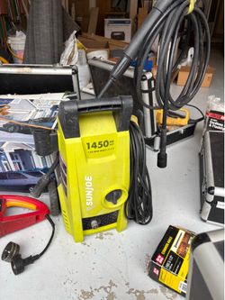 Power tools, pressure washer, reciprocating saw, hammer drill, sander, etc