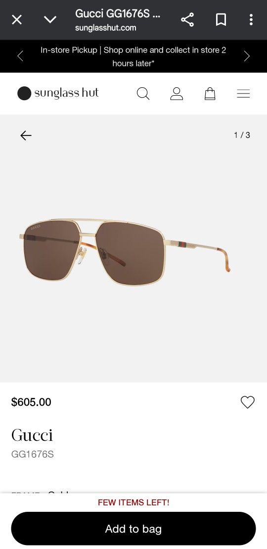 Gucci 1676S - Versace Style Sunglasses